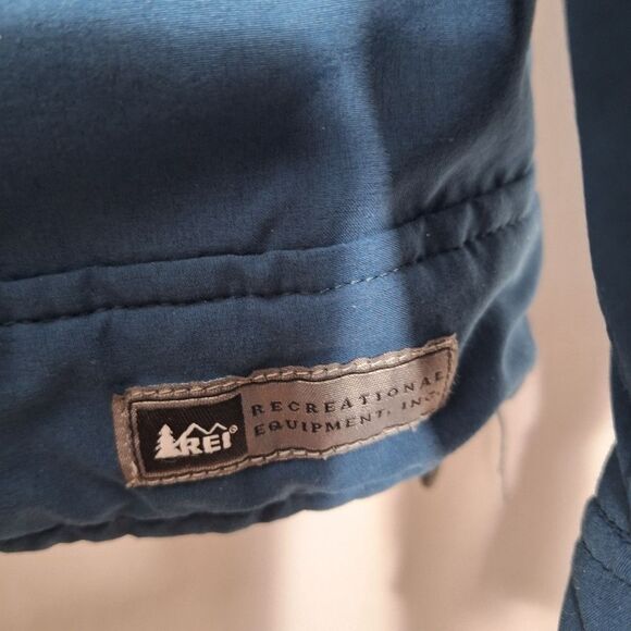 REI Mens Wind Breaker Jacket Hooded Blue Classic Preppy Large - Picture 6 of 15